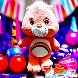 Vintage collectibles pink Care Bear~absolutely adorable 7 in